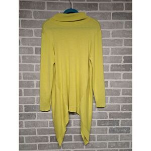 Chicos Cashmere Blend Womens Turtleneck Asimetric Green Long Sweater Size Large‎